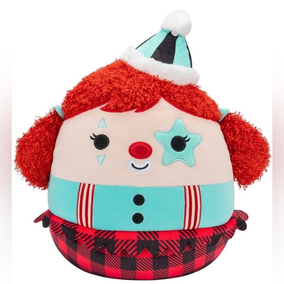 Squishmallows Original 12-Inch Eurydice Clown with Teal Star Eye Patch - Picture 1 of 2